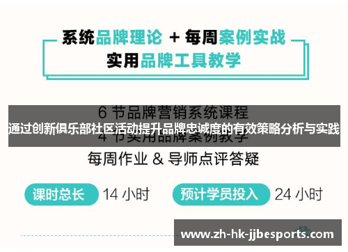 通过创新俱乐部社区活动提升品牌忠诚度的有效策略分析与实践